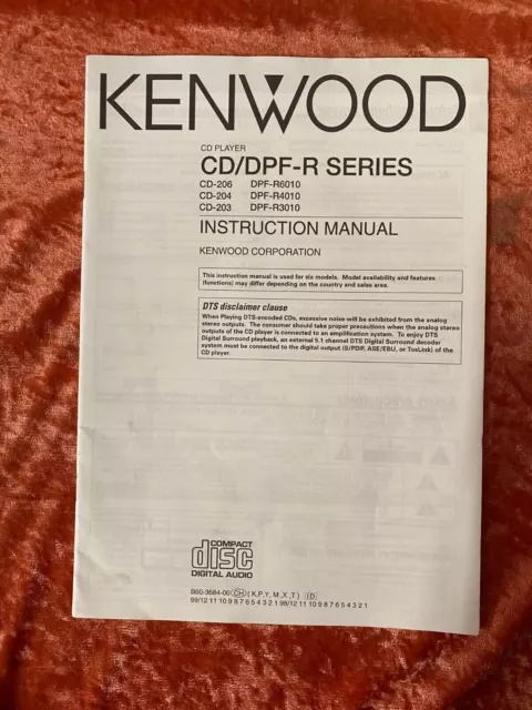 Kenwood CD/DPF-R Series 6010/4010/3010 manuale di istruzioni RE146