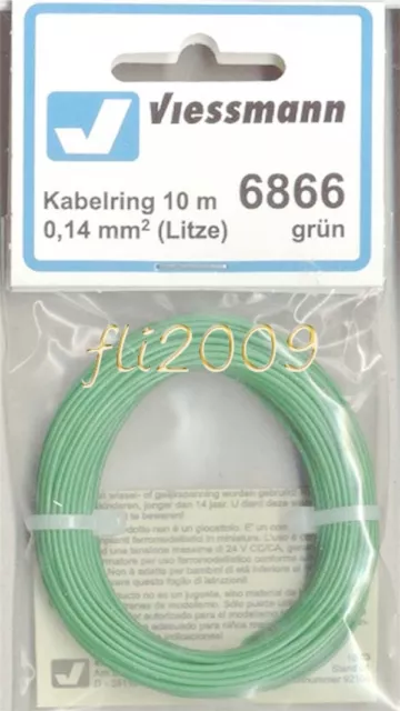 Viessmann 6866 cavo filo collegamenti elettrici 0,14 mmq 10 mt verde