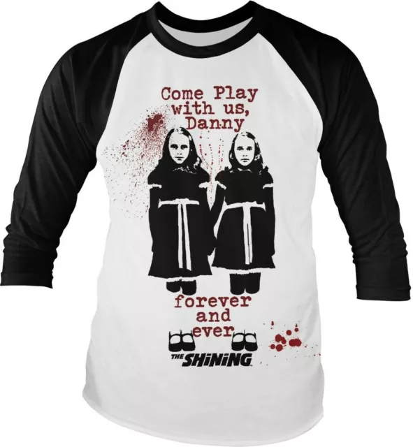 The Shining Come Play Longsleeve Baseball Tee White-Black