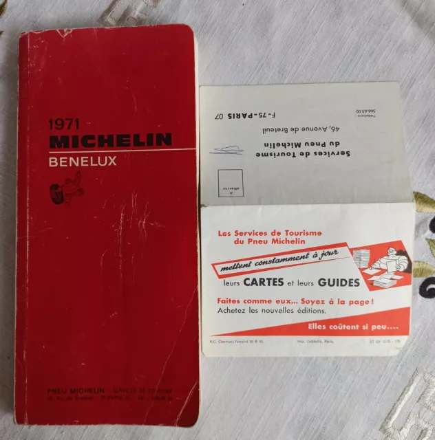 Guide Michelin Benelux 1971 = Très bon état avec enveloppe de correspondance 2