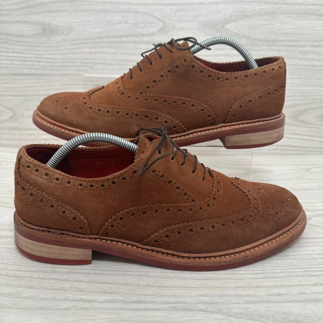 Samuel Windsor fatto a mano - brogues - marrone - camoscio - taglia 9,5 ufficio da uomo