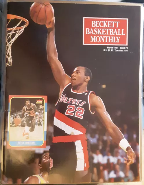 Beckett Basketball Monthly Magazine Issue #8/March 1991  Cover Clyde Drexler