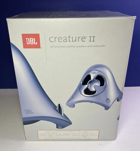 JBL CREATURE II Self Powered Satellite Speakers & Subwoofer SILVER NEW