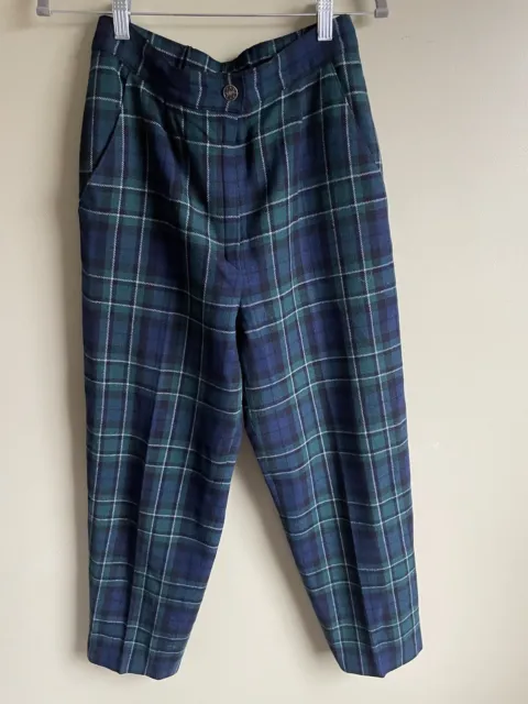 Vintage Pendleton 100% Wool Plaid Pants Size 8 1950s