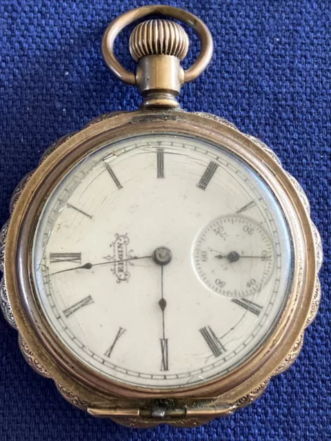 Antique Elgin Pocket Watch Sparrow Gold Plated Estate Find