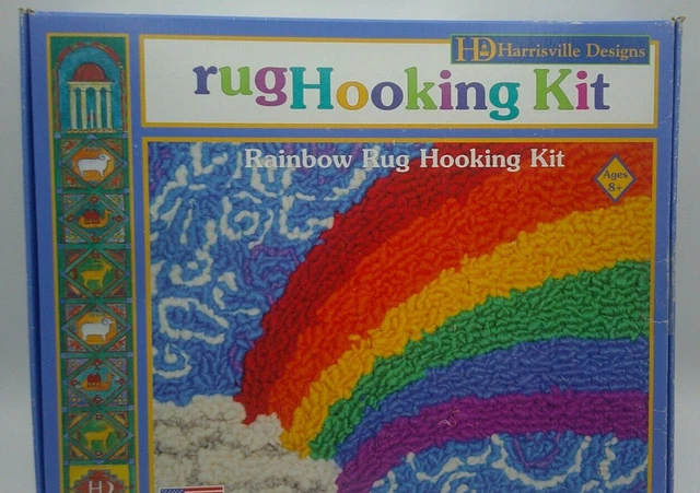 Kit de enganche de alfombras, diseño de alfombra arco iris, diseños Harrisville, hecho en EE. UU. mayores de 8 años