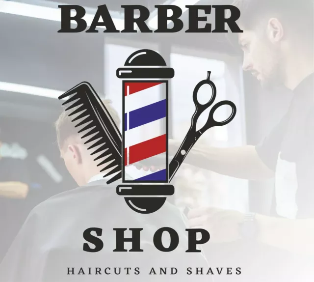 Barber Shop Window Sticker Custom Front Sign Decal Salon Modern Hairdresser x