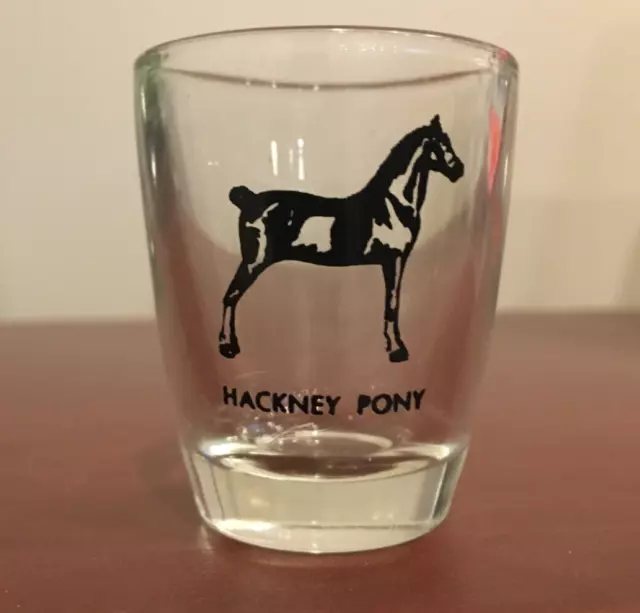 Hackney Pony Glass: Collectible Vintage Shot Glass -Cobtail Show Hackney Horse
