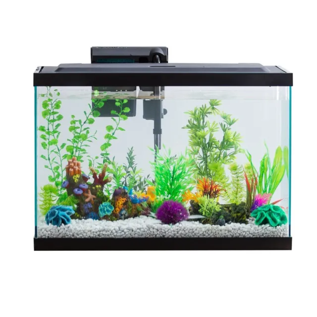 Aqua Culture 20-Gallon Plastic Aquarium Starter Kit with LED Hood, Fish Tank