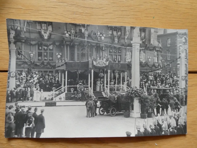 Pre 1914 Real Photo Postcard of King George & Queen Mary Visit to Blackpool 1913