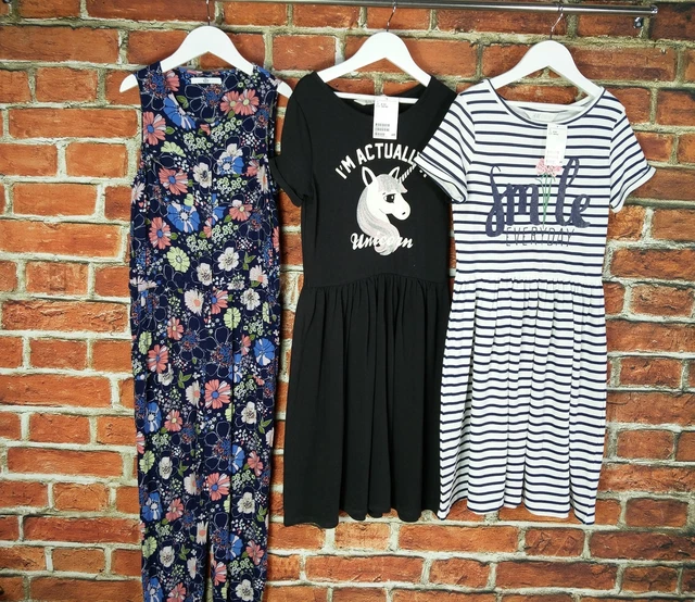 Girl Bundle Age 8-10 Years H&M M&S T-Shirt Dress Jumpsuit Summer Set Kids 140Cm