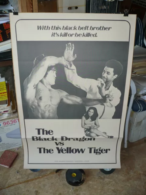 THE BLACK DRAGON vs YELLOW TIGER, orig 1-sh / movie poster - 1976 martial arts