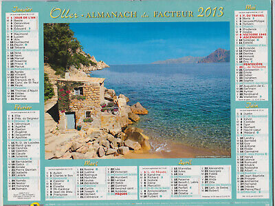 CALENDRIER ALMANACH PTT 1993 oberthur corse ile de beaute   dep 38 isere 