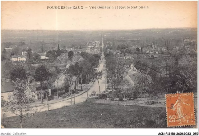 ACNP11-58-0942 - POUGUES-LES-EAUX - vue générale et route nationale