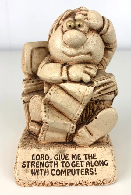 1983 Pauline Lord Give Me The Strength To Get Along With Computers Figurine W693
