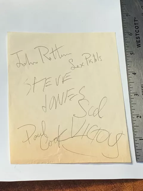 Sex Pistols signed band cut RARE Sid Vicious signed Jan 1978 Tulsa, Oaklahoma 2