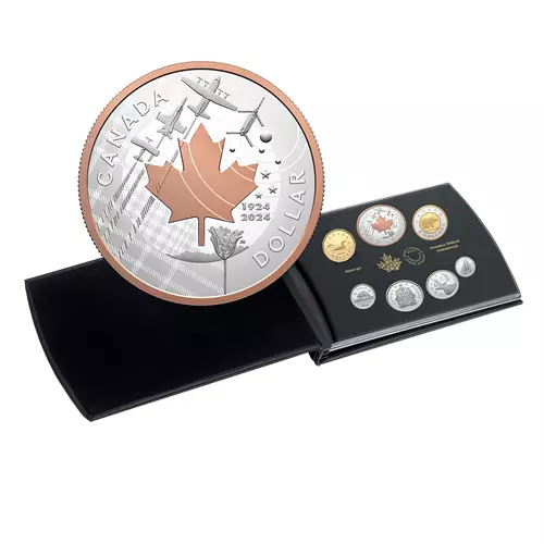 4,90 Dollar Kanada 2024 PP Proof Kursmünzensatz Silber 100 Jahre Airforce Set