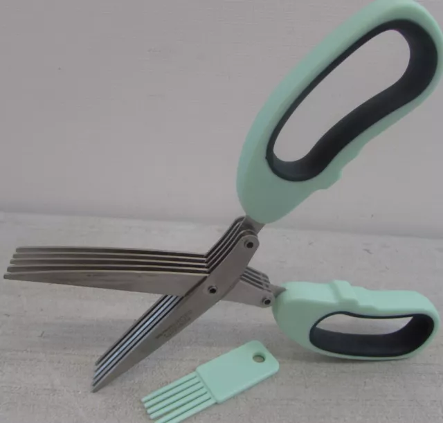 Forbici da cucina taglio erbe con 5 lame e pettine in acciaio inox - Ernesto