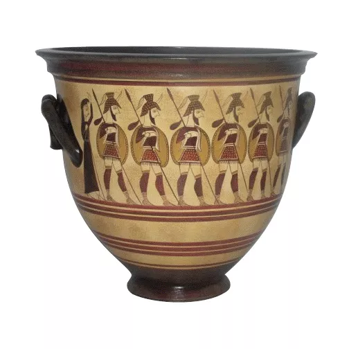 Ancient Greek The Warrior Vase Mycenaean Warriors Krater Replica Reproduction