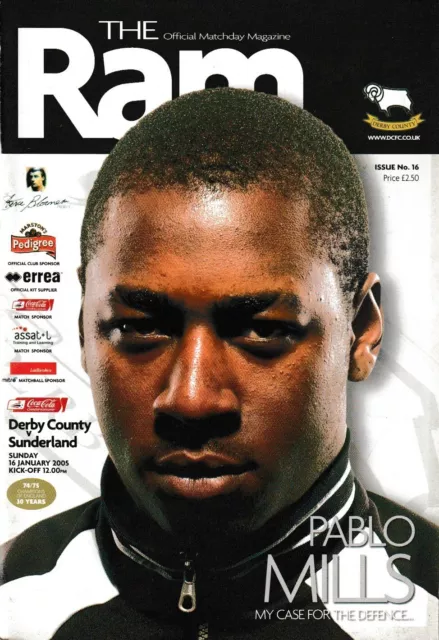 Derby County v Sunderland programme, Championship, January 2005