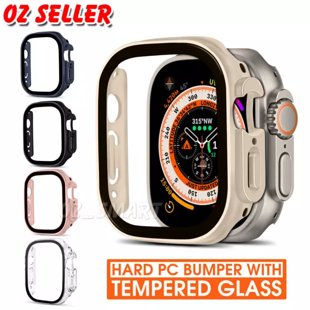 For Apple Watch Series Ultra SE 9 8 7 6 5 4 Case Full Glass Cover 49 41 45 40 44