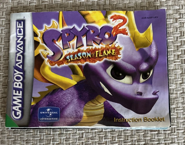 SPYRO 2 SEASON of Flame GBA Nintendo Game boy Advance Instruction