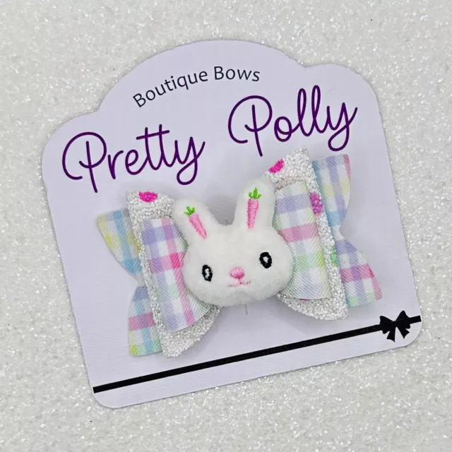 Clip per capelli fiocco di Pasqua fatta a mano ragazze bambini diapositive accessori coniglio rosa glitter