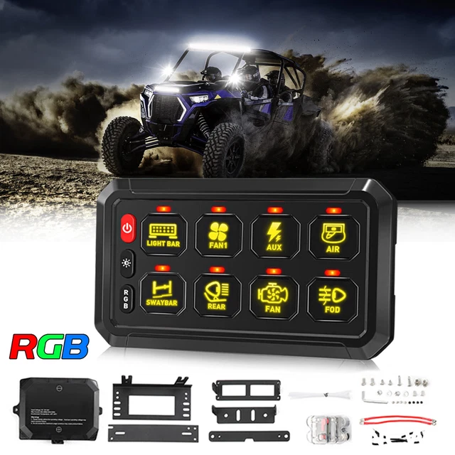 7" Round LED Light Bar Combo Kit For Polaris Ranger – 40,000LM, 3000K, With Wiring & Switch