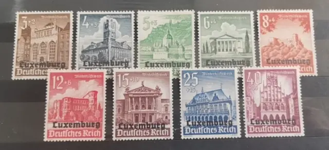 Deutsches Reich 1941 Winterhilfswerk Aufdruck "Luxemburg" Postfrisch Mi:  33-41