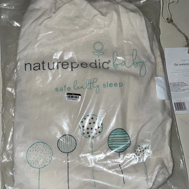 NATUREPEDIC Algodón Orgánico Impermeable Colchón Almohadilla Topper Cuna Cuna Cuna - NUEVO