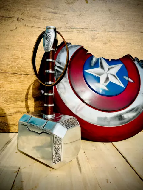 Marvel Legends Captain America Brisé Bouclier Avec de Thor Mjöllnir Marteau