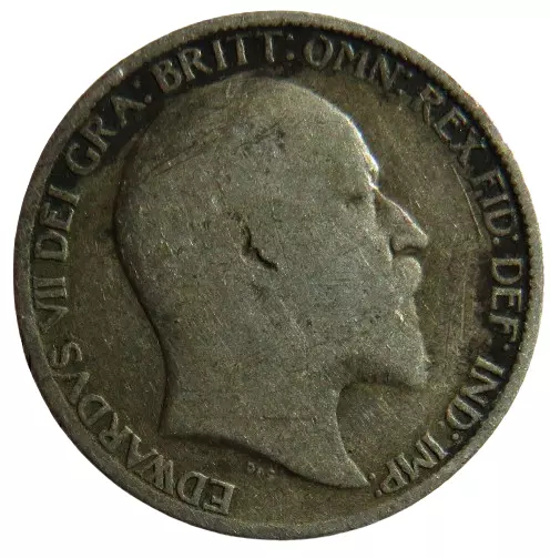 1906 King Edward VII Silver Sixpence Coin - Great Britain