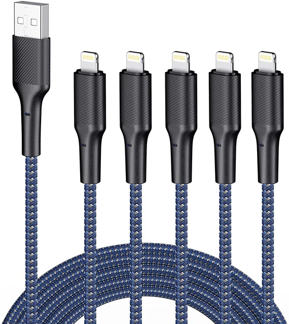 Iphone Charger Cable 10Ft 5Pack,[Apple Mfi Certified] Long Lightning Cable 10 Fo