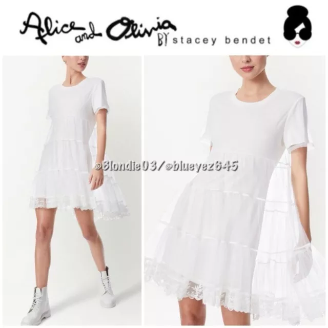 Alice + Olivia Dreema Tulle Shirt Mini Dress S NWT