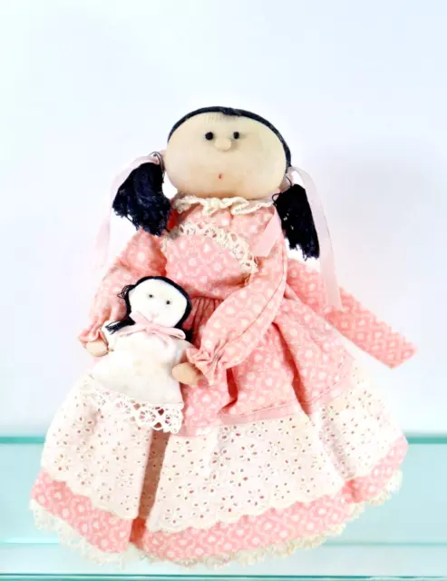 Vintage Apple Cheeks Miss Monica Milton & Doll Collectible 1984 #1380 Pink