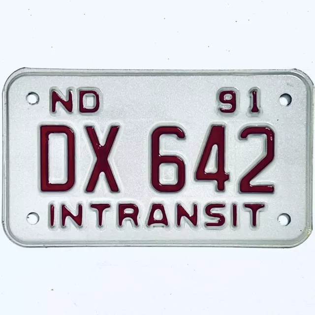 1991 United States North Dakota INTRANSIT Special License Plate DX 642