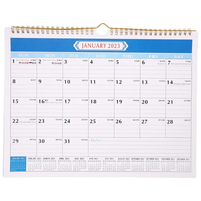 OFFICE WALL CALENDAR 2023 English Wall Calendar Wall Mount Desk Paper