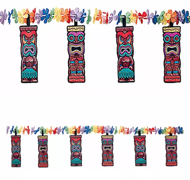 Tiki Flower Garland Luau Hawaiian Summer Birthday Party Decoration Supply~71/2ft