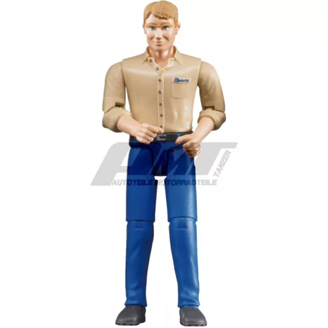 Bruder 60006 - Minifigur - bworld Mann mit hellem Hauttyp und blauer Hose