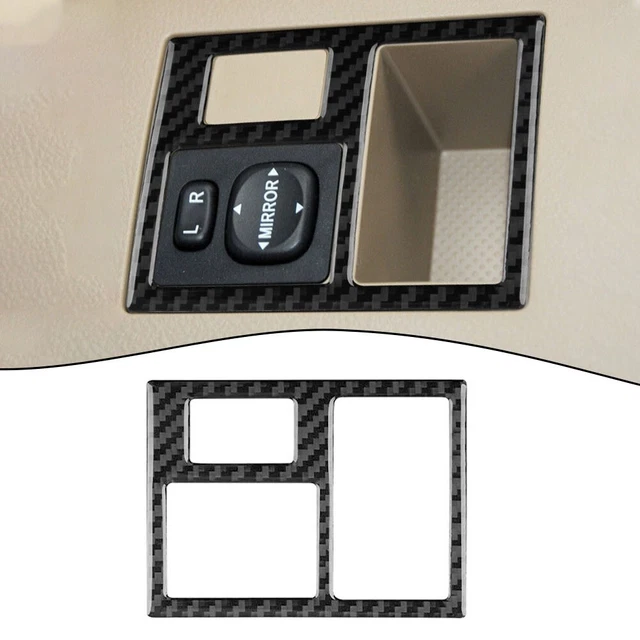 2PCS Carbon Fiber Innenspiegel Schalter Schwarz Abdeckung Trim Innen Auto Dekor