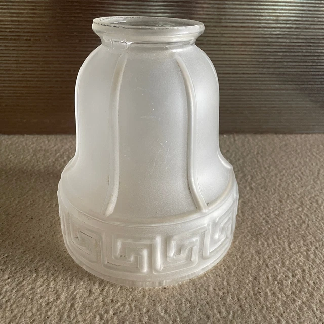 Ancienne Lampe Plafonnier Globe Building Skyscraper Art Déco 1920 Verre Opalescent N02