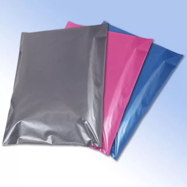 50 Mixed Mailing Postage Bags Grey Pink Blue in 4 sizes