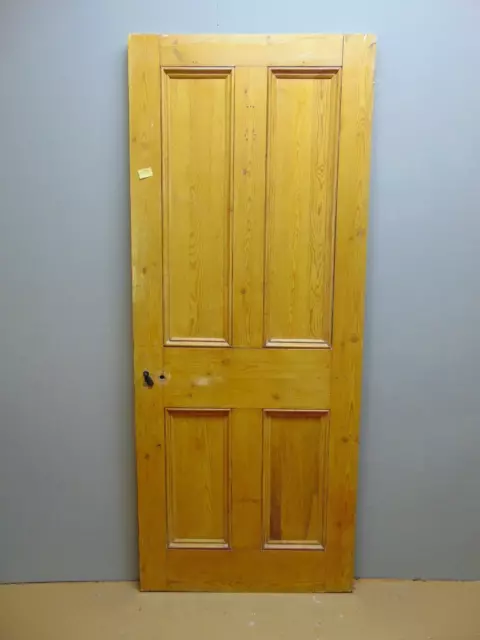 Door  31 3/4" x 77 1/2"  Pine Victorian Door 4 Panel Internal Wooden ref 158D