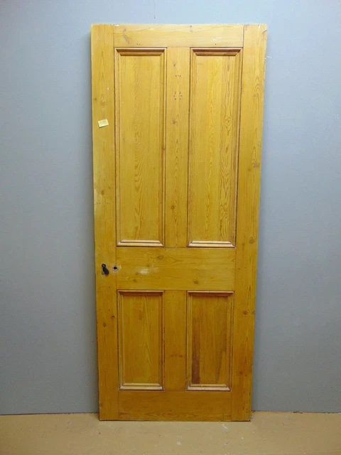Door  31 3/4" x 77 1/2"  Pine Victorian Door 4 Panel Internal Wooden ref 158D