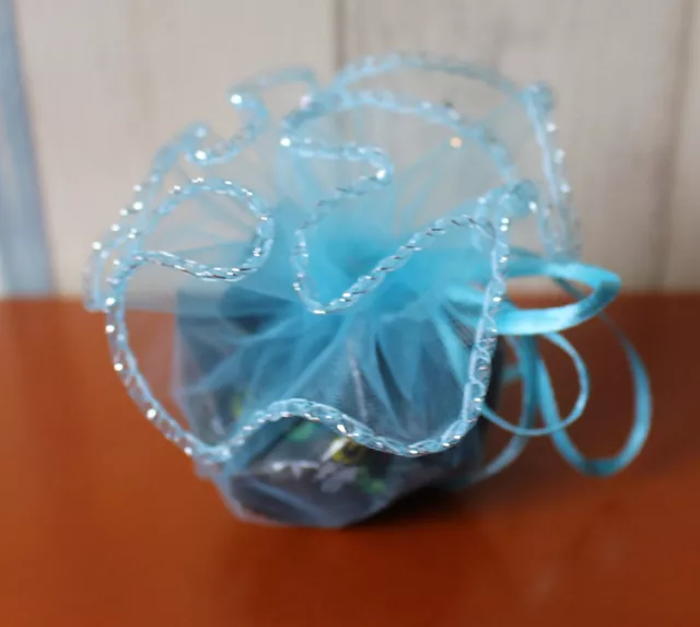 Luxury Round Organza Baby Shower Wedding Gift Bags Jewellery Pouches Indian 2