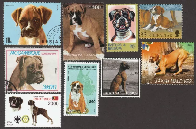 BOXER ** Int'l Dog Postage Stamp Art Collection ** Unique Gift Idea **