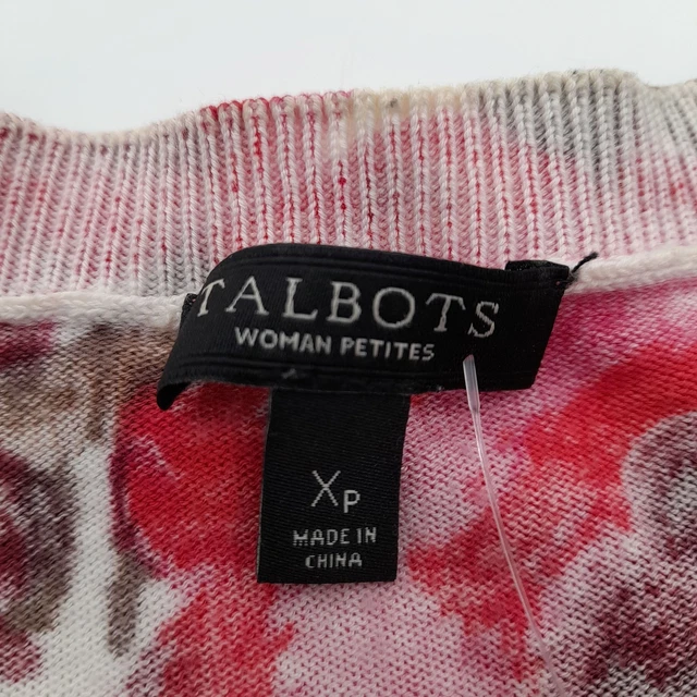 Talbots Damen Cardigan XS rot Baumwolle mit Rayon 3