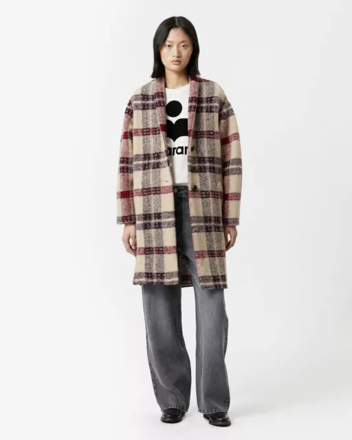 Isabel Marant Etoile Plaid Gabriel Checked Coat Oversized size 32 New w/tag