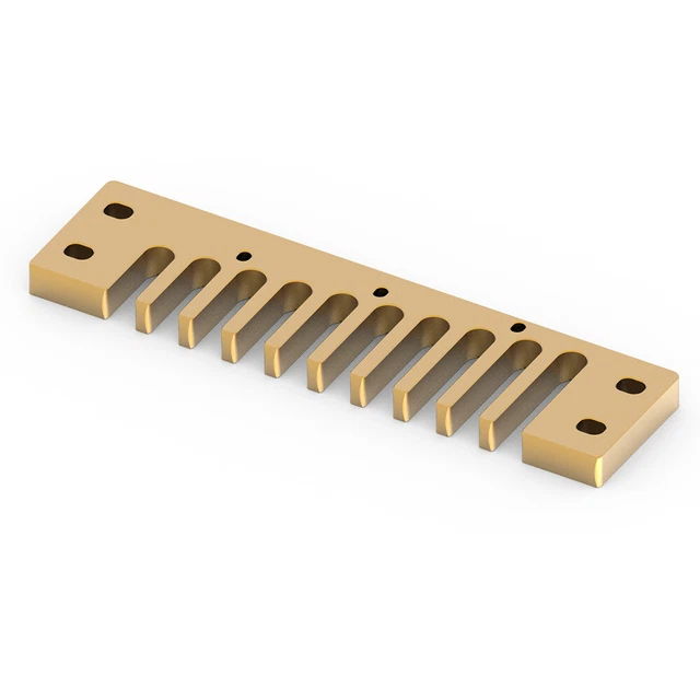 (Gold)Comb Harmonica Part Aluminum Alloy Comb Harmonica Part For Marine