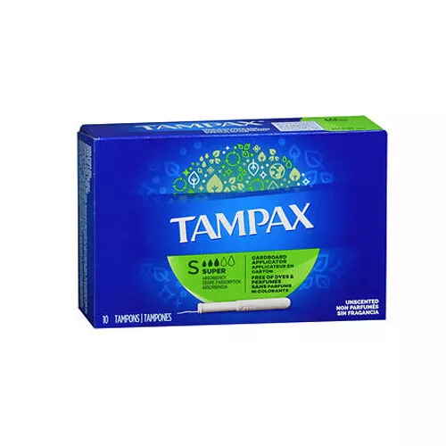 Tampax Tampons With Flushable Applicator Super Absorbency 10 each By Tampax